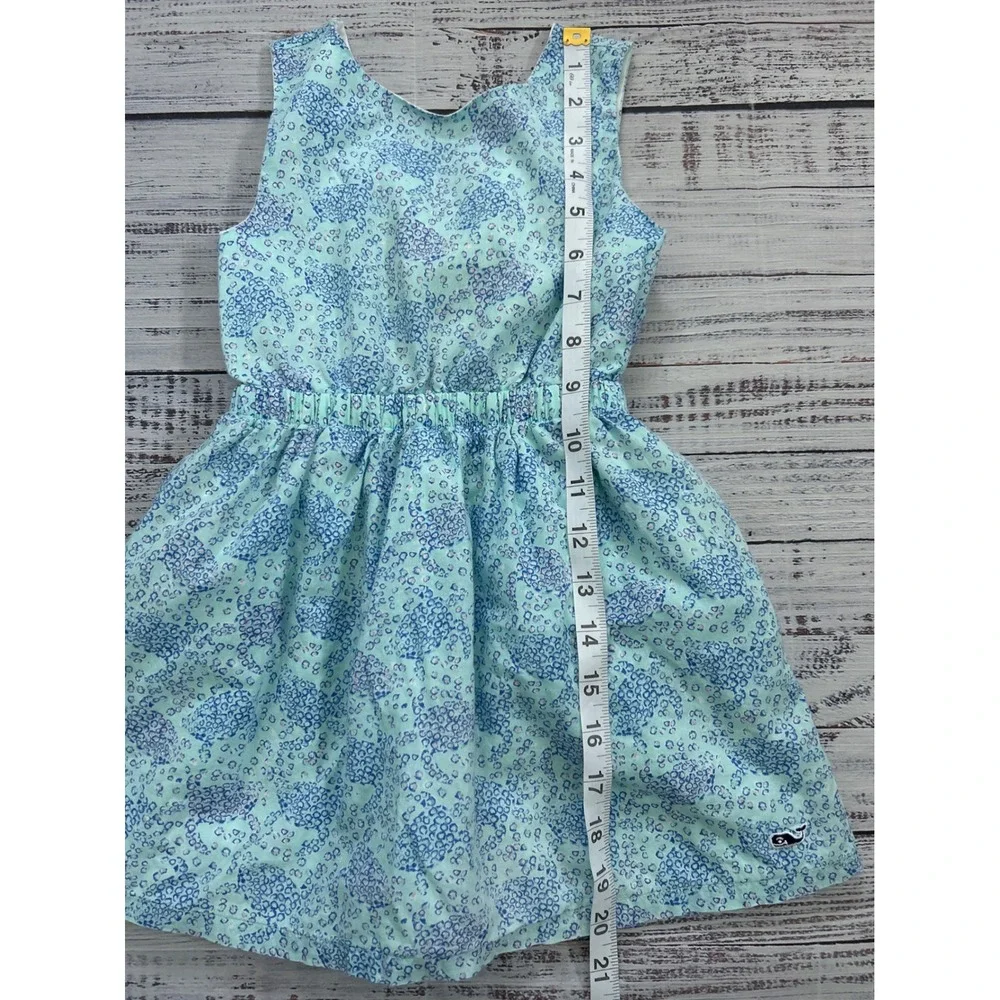 Vineyard Vines Kids Girls Light Blue Turtle Print Smocked Waist Dress Size‎ 4T